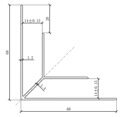 Угол внешний из алюминия для стеновой панели из ДПК 68х68х3600 мм
